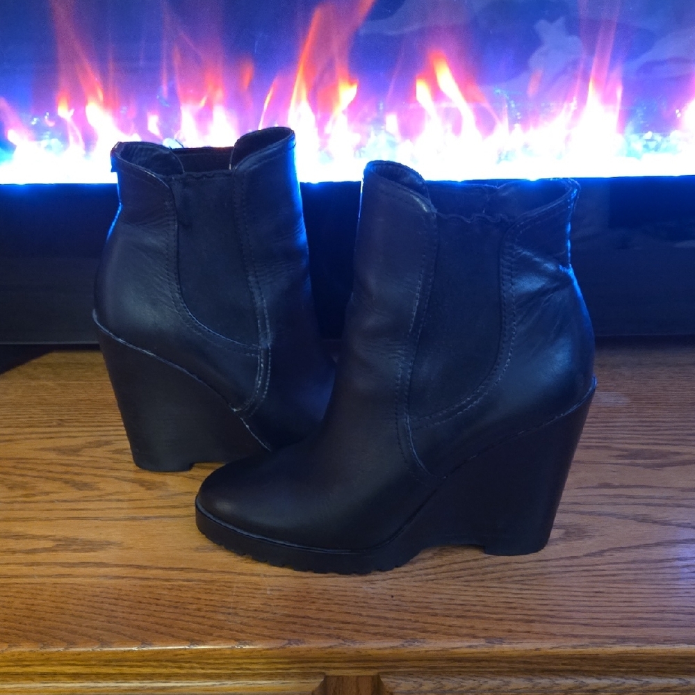 Michael Kors Black Wedge Ankle Boots